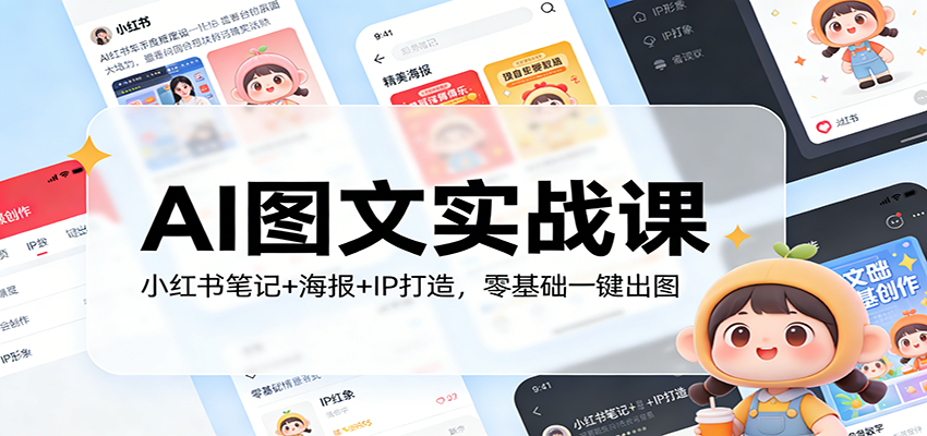 AI图文实战课：小红书笔记+海报+IP打造，零基础一键出图-小创项目网