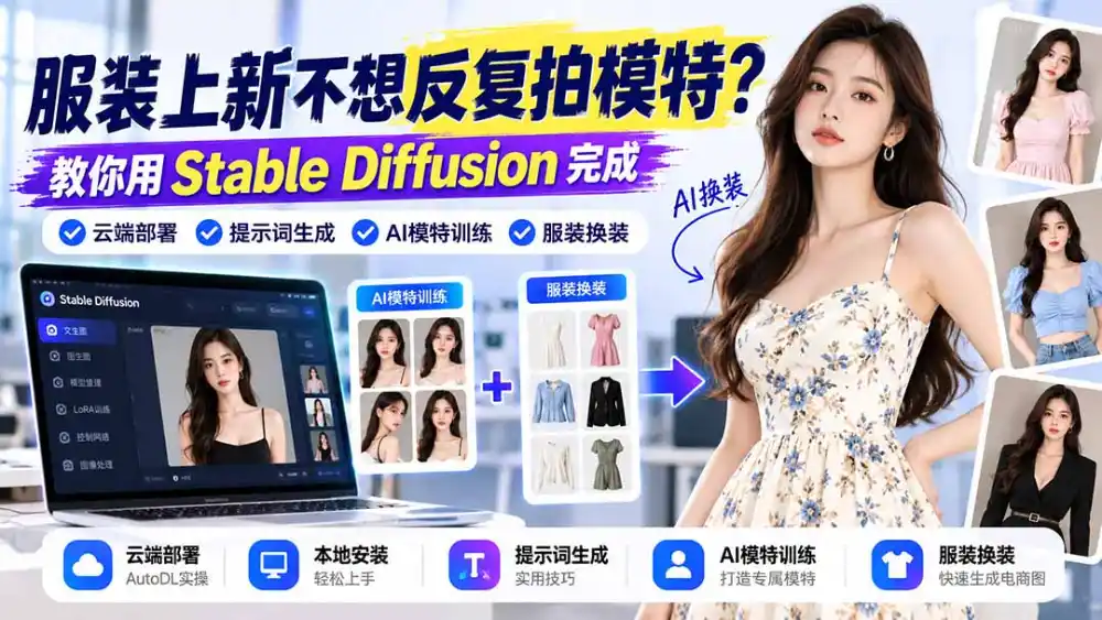 服装上新不想反复拍模特？教你用Stable Diffusion完成云端部署、提示词生成、AI模特训练与换装-小创项目网