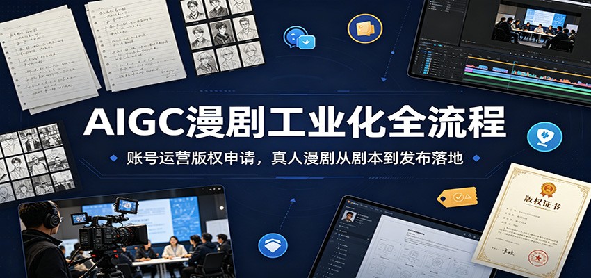 AIGC漫剧工业化全流程：账号运营版权申请，真人漫剧从剧本到发布落地-寒山客