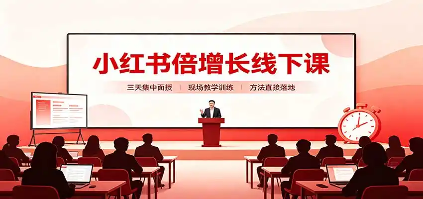 小红书倍增长线下课:三天集中面授,拆解选品、素材制作与起号全链路-寒山客