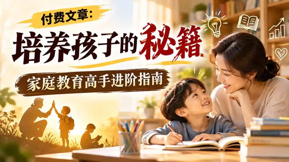 付费文章：培养孩子的秘籍，家庭教育高手进阶指南-小创项目网