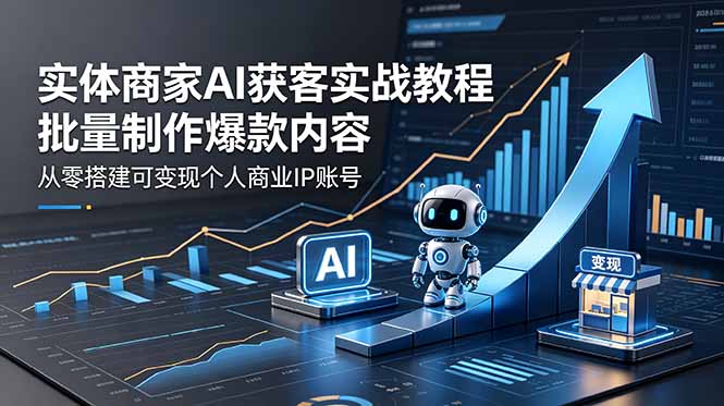 实体商家AI获客实战教程：批量制作爆款内容，从零搭建可变现个人商业IP账号-小创项目网