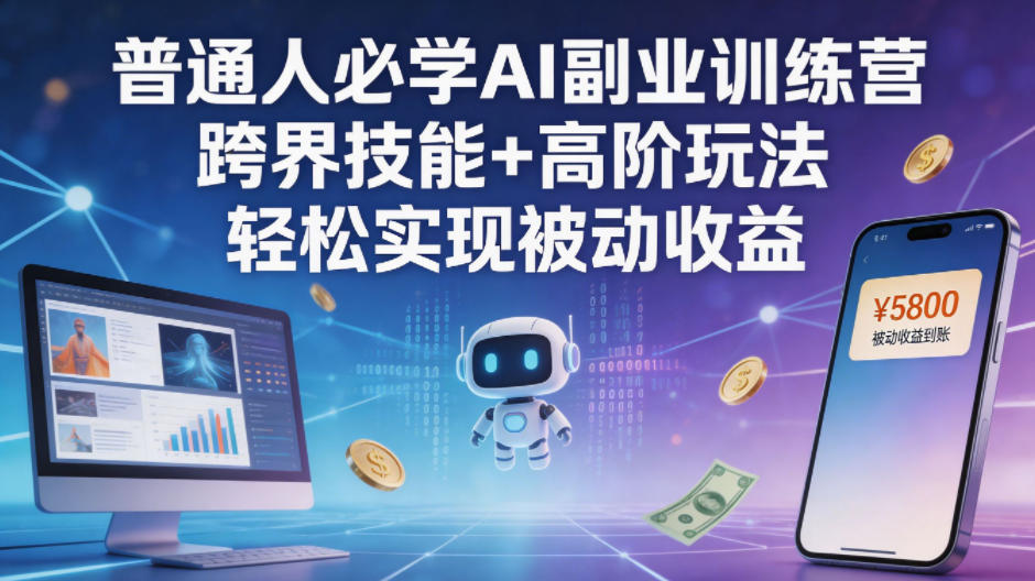 普通人必学AI副业训练营跨界技能+高阶玩法轻松实现被动收益-小创项目网