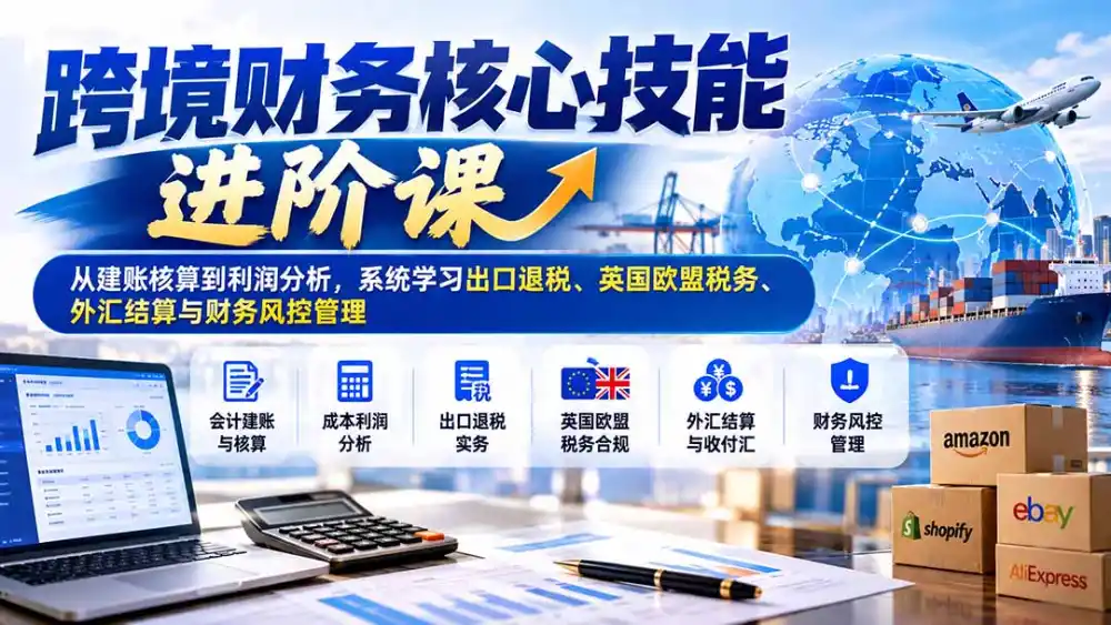 跨境财务核心技能进阶课：从建账核算到利润分析，系统学习出口退税、英国欧盟税务、外汇结算与财务风控管理-小创项目网