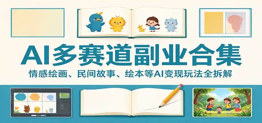 AI多赛道副业合集：情感绘画、民间故事、绘本等AI变现玩法全拆解-小创项目网