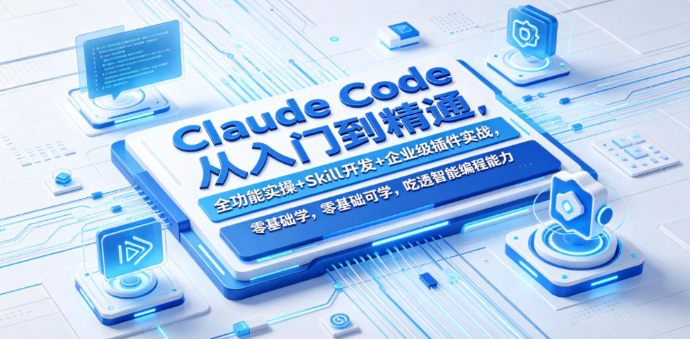 Claude Code从入门到精通，全功能实操+Skill开发+企业级插件实战，零基础可学，吃透智能编程全能力-小创项目网