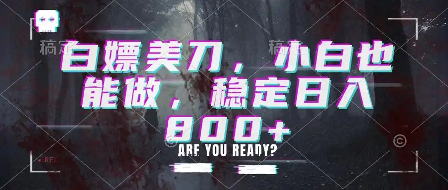 白嫖美刀，小白也能做，稳定日入800+-小创项目网