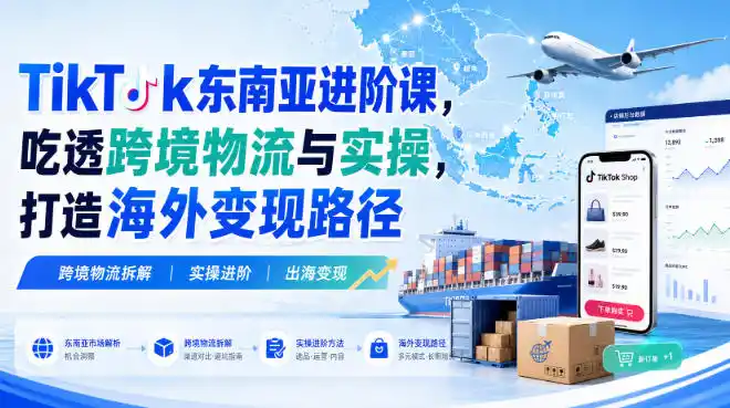 TikTok东南亚进阶课，吃透跨境物流与实操，打造海外变现路径-小创项目网