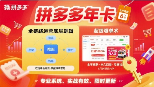 拼多多年卡，拼多多全链路运营底层逻辑，超级爆单术【更新26年6月】-寒山客