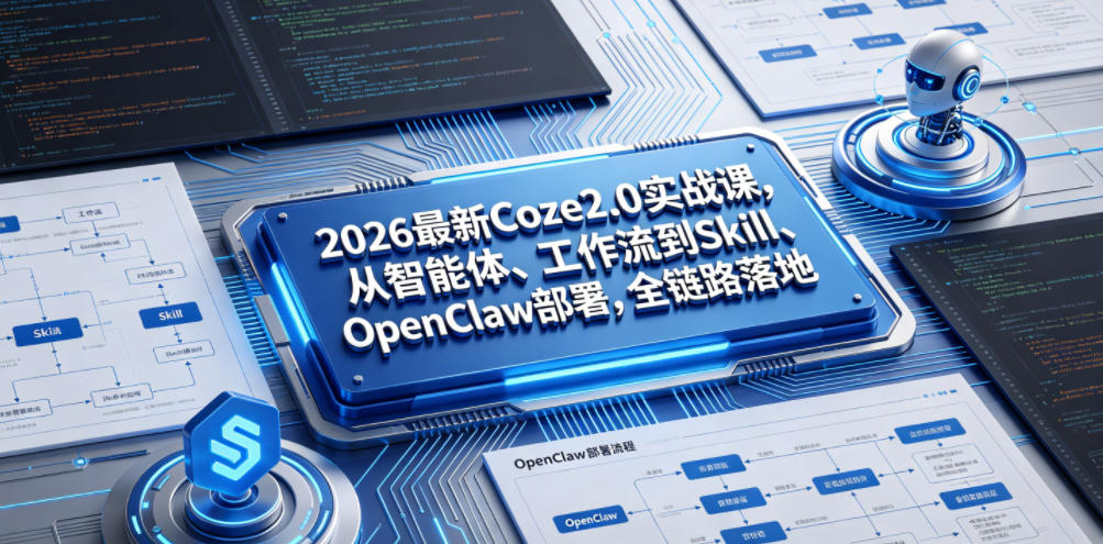 2026最新Coze2.0实战课，从智能体、工作流到Skill、OpenClaw部署，全链路落地-小创项目网
