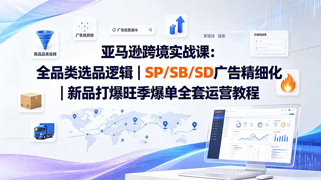 亚马逊跨境实战课-更新：全品类选品逻辑｜SP/SB/SD广告精细化｜新品打爆旺季爆单全套运营教程-寒山客