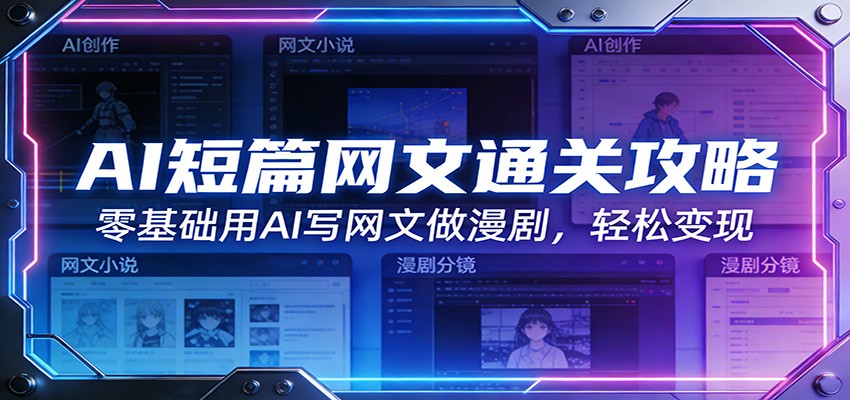 AI短篇网文通关攻略：零基础用AI写网文做漫剧，轻松变现-小创项目网