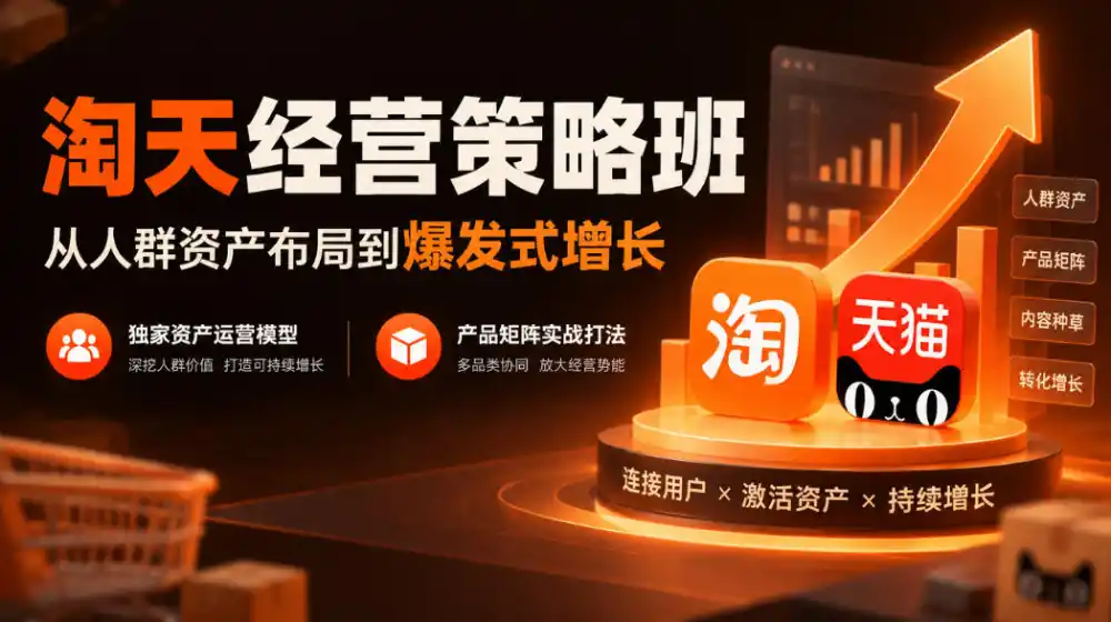 淘天经营策略班，从人群资产布局到爆发式增长，独家资产运营模型，产品矩阵实战打法(更新1019)-小创项目网