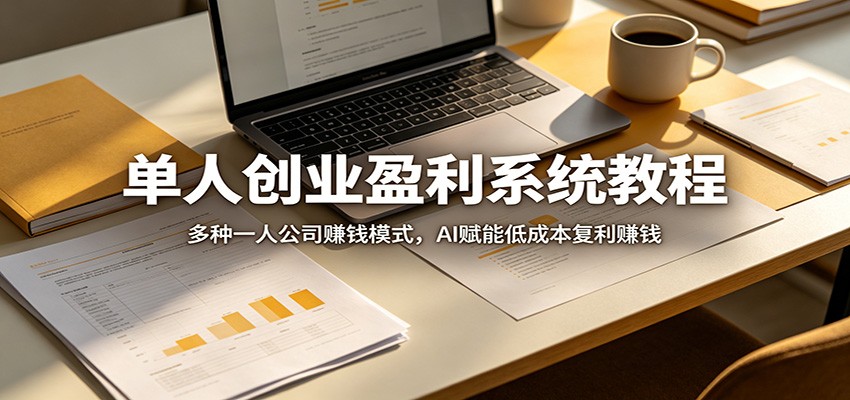 单人创业盈利系统教程：多种一人公司赚钱模式，AI赋能低成本复利赚钱-小创项目网
