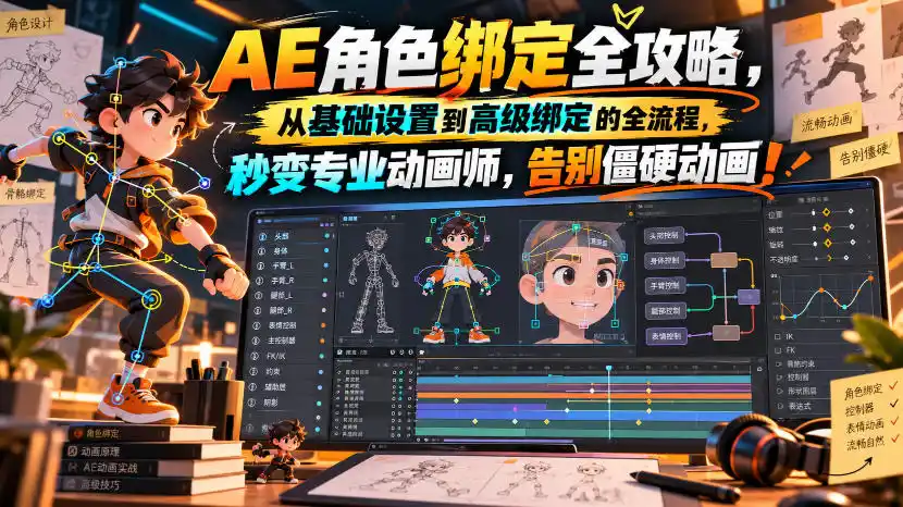 【无水印】AE角色绑定全攻略，从基础设置到高级绑定的全流程，秒变专业动画师，告别僵硬动画！【原创双语字幕】-小创项目网