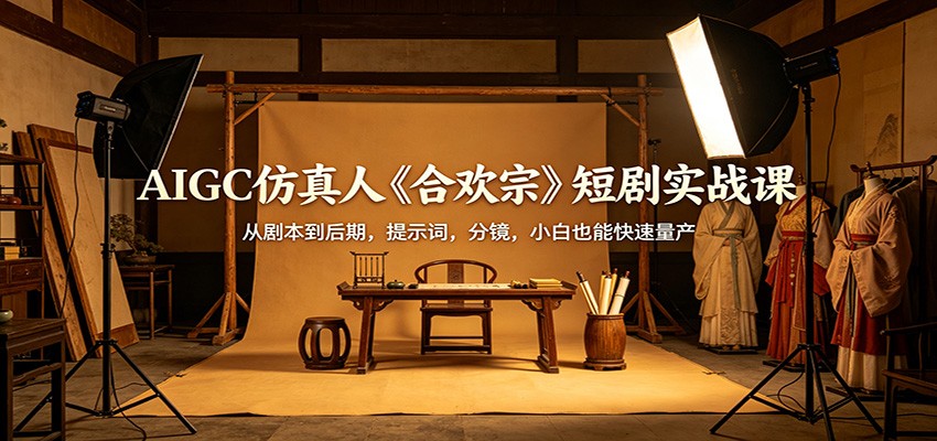 AIGC仿真人《合欢宗》短剧实战课:从剧本到后期,提示词,分镜,小白也能快速量产-小创项目网