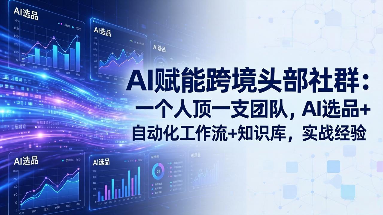 AI赋能跨境头部社群：一个人顶一支团队，AI选品+自动化工作流+知识库，实战经验-更新3月-小创项目网