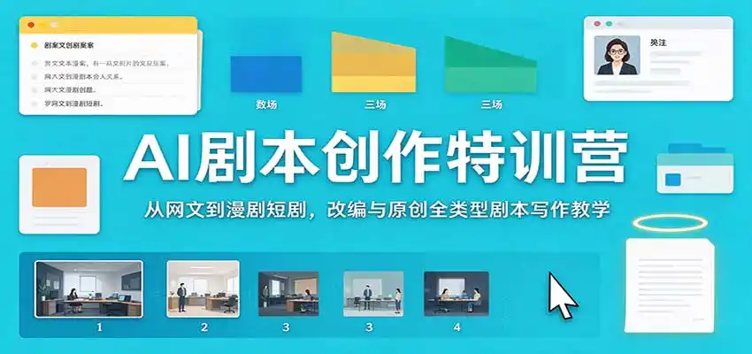 AI剧本创作特训营：从网文到漫剧短剧，改编与原创全类型剧本写作教学-小创项目网