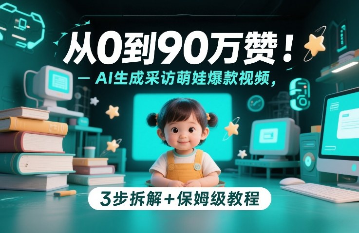 从0到90万赞：AI生成采访萌娃爆款视频，3步拆解+保姆级教程-小创项目网