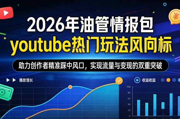 2026年油管情报包，youtube热门玩法风向标，助力创作者精准踩中风口，实现流量与变现的双重突破(更新0330)-小创项目网