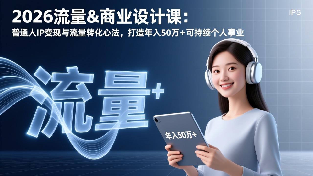 2026流量&商业设计课：普通人IP变现与流量转化心法，打造年入50万+可持续个人事业-小创项目网