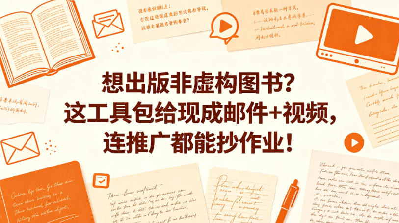 想出版非虚构图书？这工具包给现成邮件+视频，连推广都能抄作业！【原创双语字幕】-小创项目网