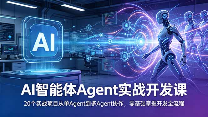 AI智能体Agent实战开发课：20个实战项目从单Agent到多Agent协作，零基础掌握开发全流程-小创项目网