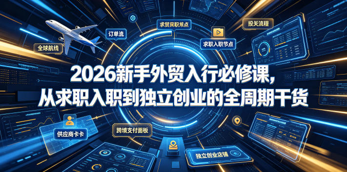 2026新手外贸入行必修课，从求职入职到独立创业的全周期干货-寒山客