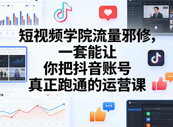 短视频学院流量邪修，一套能让你把抖音账号真正跑通的运营课-小创项目网