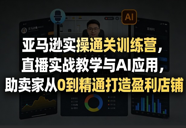 亚马逊实操通关训练营，直播实战教学与AI应用，助卖家从0到精通打造盈利店铺(更新3月)-小创项目网