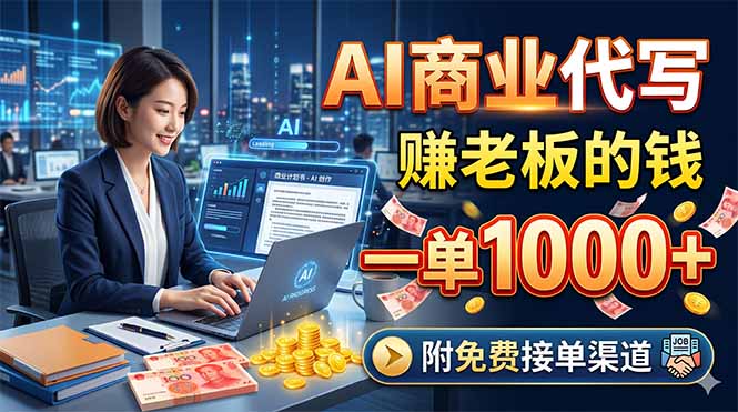 AI商业代写，赚老板的钱，一单1000+，附免费接单渠道-小创项目网