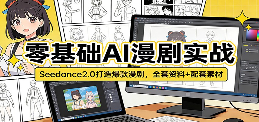 零基础AI漫剧实战：Seedance2.0打造爆款漫剧，全套资料+配套素材-小创项目网