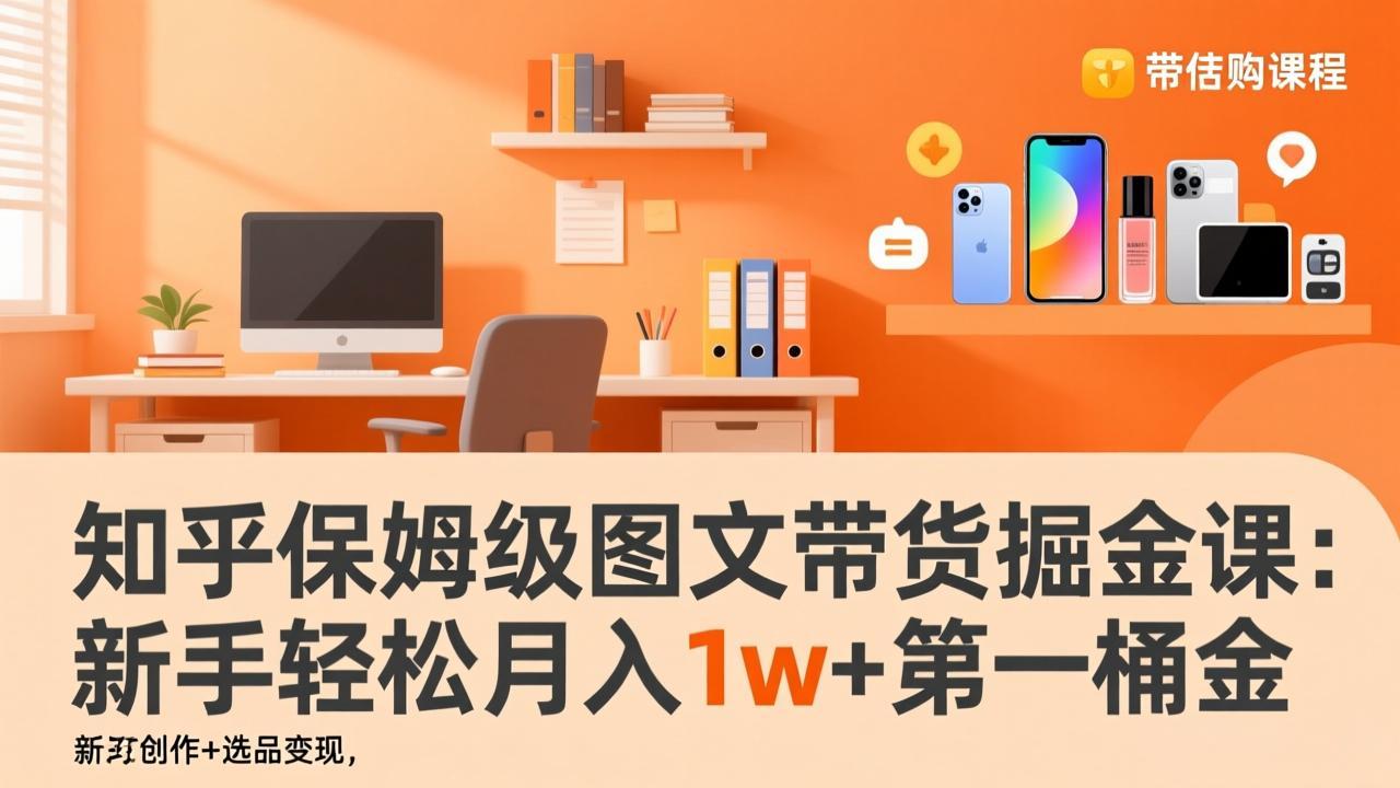 知乎保姆级图文带货掘金课：账号打造+爆文创作+选品变现，新手轻松月入1w+第一桶金-小创项目网
