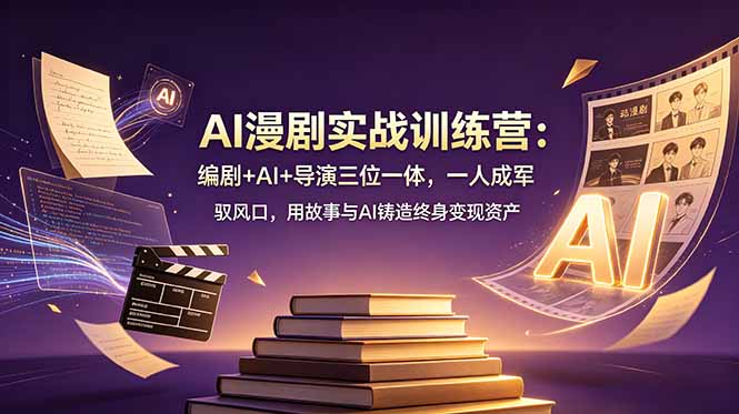 AI漫剧实战训练营：编剧+AI+导演三位一体，一人成军 驭风口，用故事与AI铸造终身变现资产-寒山客
