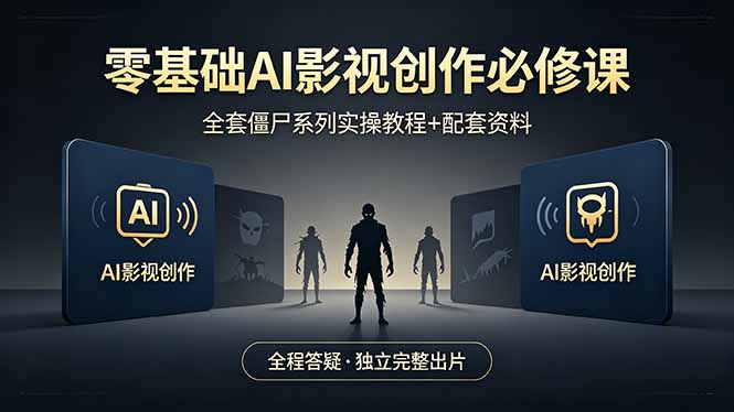 零基础AI影视创作必修课，全套僵尸系列实操教程加配套资料，全程答疑带你独立完整出片-小创项目网