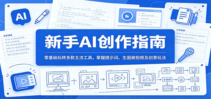 新手AI创作指南：零基础玩转多款主流工具，掌握提示词、生图做视频及创意玩法-寒山客