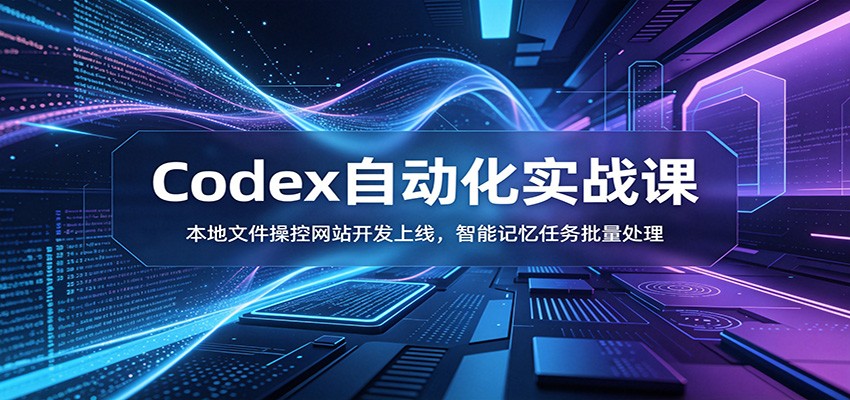 Codex自动化实战课：本地文件操控网站开发上线，智能记忆任务批量处理-寒山客
