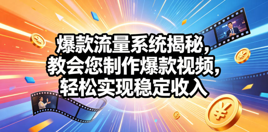 爆款流量系统揭秘，教会您制作爆款视频，轻松实现稳定收入【原创双语字幕】-小创项目网