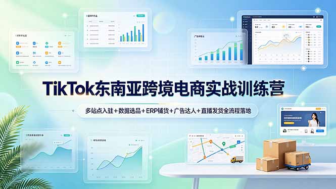 TikTok东南亚跨境电商实战训练营：多站点入驻+数据选品+ERP铺货+广告达人+直播发货全流程落地-寒山客