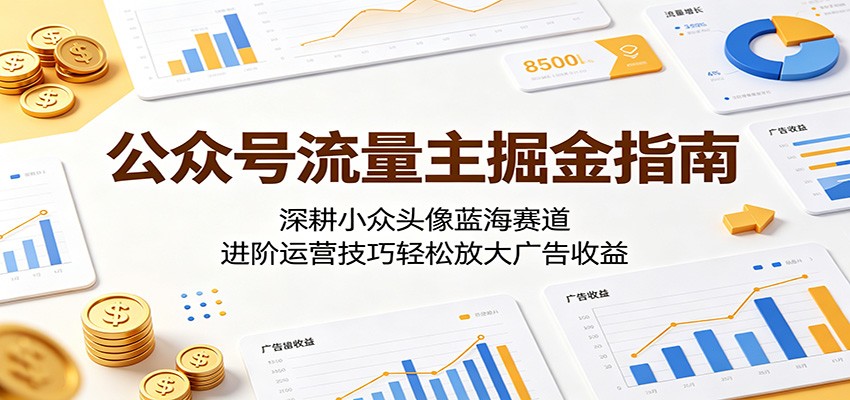 公众号流量主掘金指南:深耕小众头像蓝海赛道,进阶运营技巧轻松放大广告收益-小创项目网
