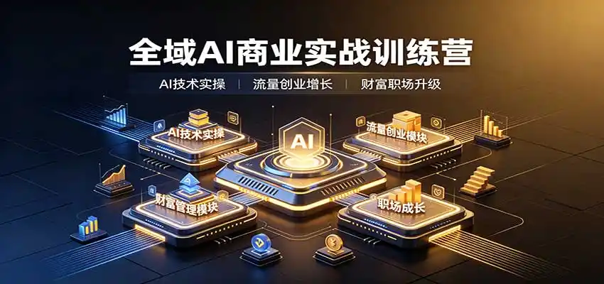 全域AI商业实战训练营:涵盖AI技术实操、流量创业、财富管理与职场成长全体系内容-寒山客