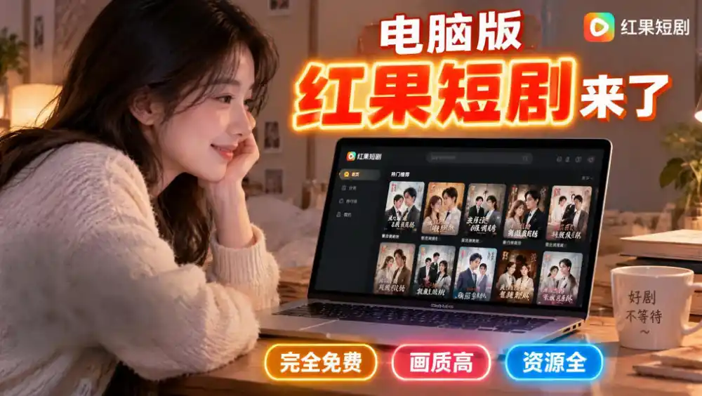 手机看短剧费眼？电脑版红果短剧来了，完全免费、画质高、资源全-寒山客
