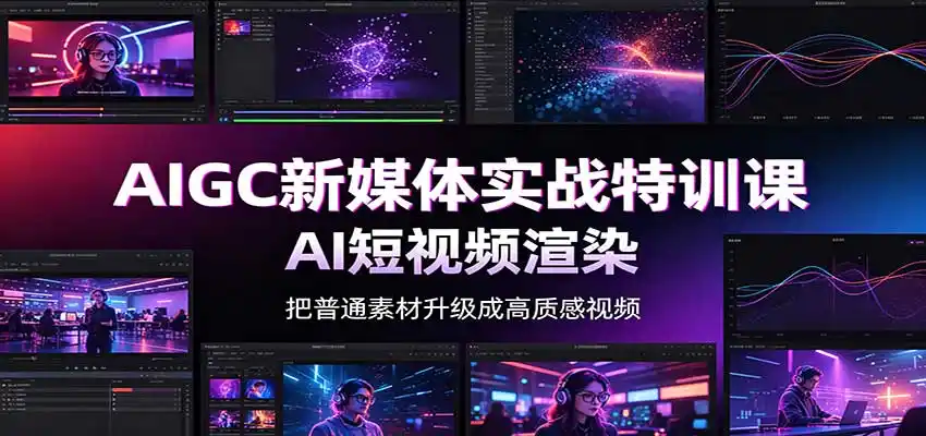AIGC新媒体实战特训课：工具入门实操，AI短视频渲染，数字人商业视频制作-小创项目网
