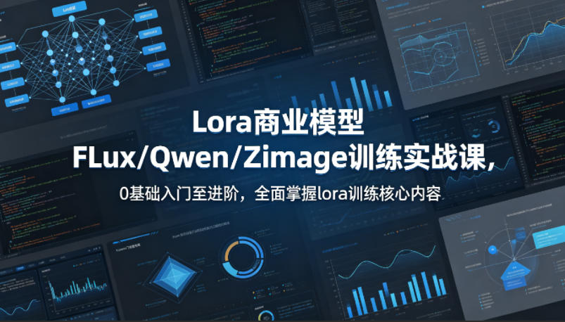系统性学习Lora商业模型FLux／Qwen／Zimage训练实战课，0基础入门至进阶，全面掌握lora训练核心内容-小创项目网
