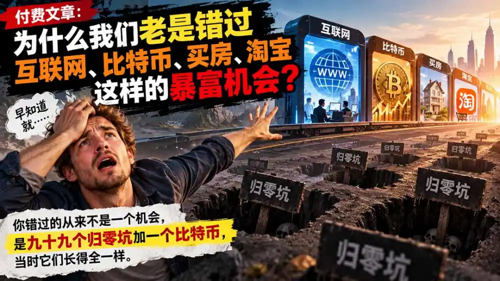 付费文章：为什么我们老是错过互联网、比特币、买 房、淘宝这样的暴富机会？-小创项目网