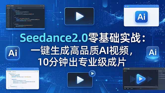 Seedance2.0零基础实战：一键生成高品质AI视频，10分钟出专业级成片-小创项目网
