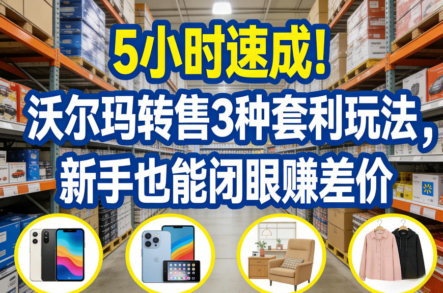 5小时速成！沃尔玛转售3种套利玩法，新手也能闭眼賺差价-小创项目网