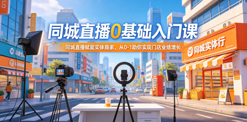 同城直播0基础入门课，同城直播赋能实体商家，从0-1助你实现门店业绩增长-小创项目网