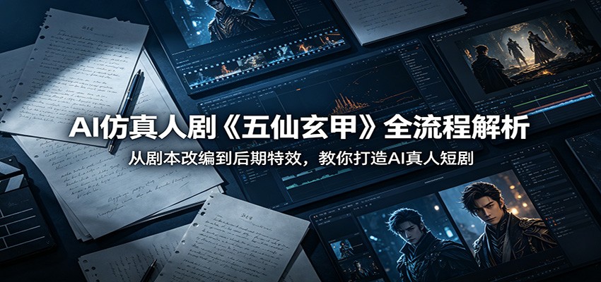 AI仿真人剧《五仙玄甲》全流程解析:从剧本改编到后期特效,教你打造AI真人短剧-小创项目网