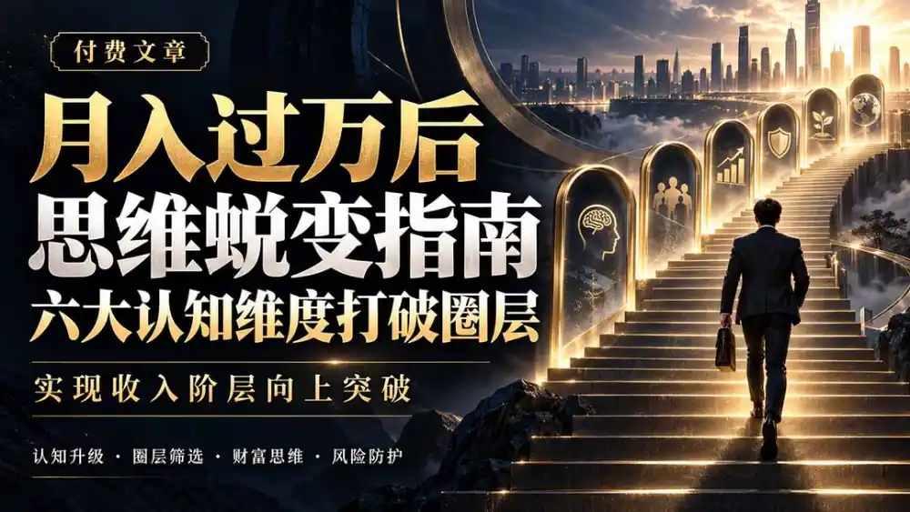 付费文章：月入过万后思维蜕变指南，六大认知维度打破圈层，实现收入阶层向上突破-小创项目网